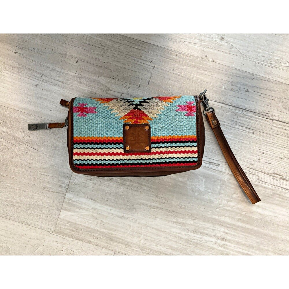 StS Ranchwear Western Women's Wristlet Wallet Leather/Canvas